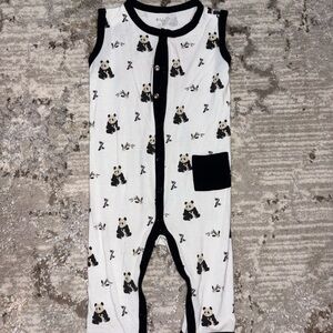 Kyte BABY B&W zen sleeveless snap romper